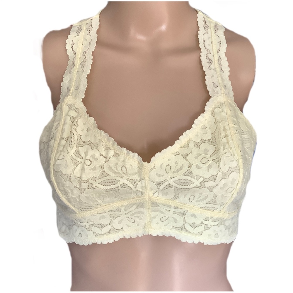 Free People Galloon Lace Racerback bra size small green or yellow - Picture 3 of 7